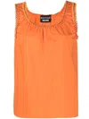 Boutique Moschino Embellished-trim Tank Top In Orange