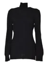 Boutique Moschino Black Virgin Wool Turtleneck Sweater