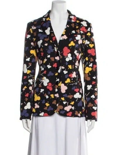 Pre-owned Boutique Moschino Floral Print Blazer In Black