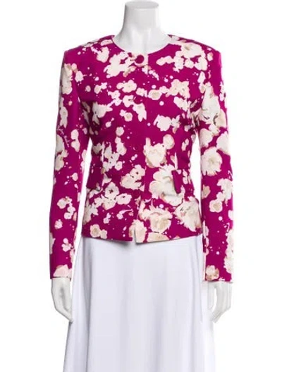 Pre-owned Boutique Moschino Floral Print Evening Jacket W/ Tags In Pink