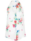 Boutique Moschino Floral-print Halterneck Blouse In White