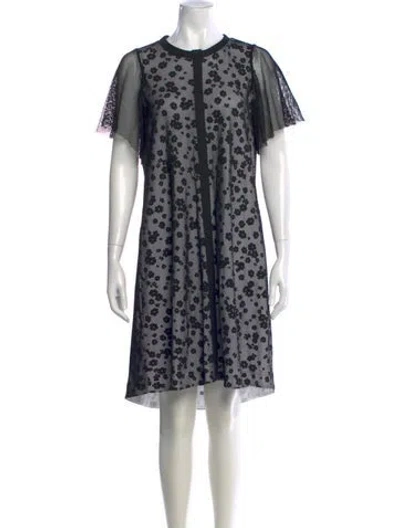 Pre-owned Boutique Moschino Floral Print Knee-length Dress In Black