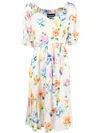 Boutique Moschino Floral-print Midi Dress In White