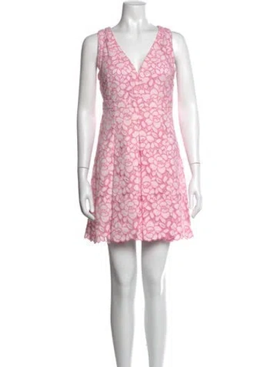 Pre-owned Boutique Moschino Floral Print Mini Dress In Pink