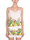 Boutique Moschino Flower And Fruit Print Top In Multicolour