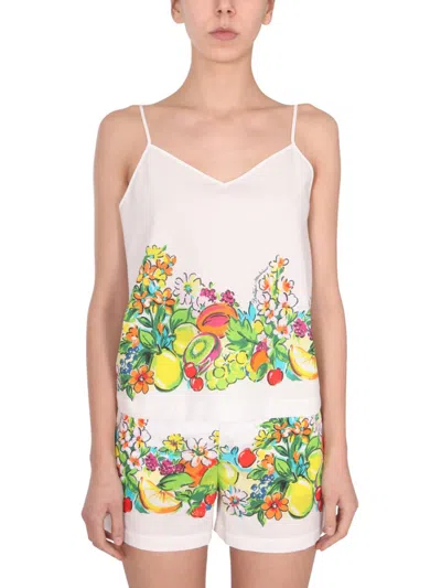 BOUTIQUE MOSCHINO FLOWER AND FRUIT PRINT TOP