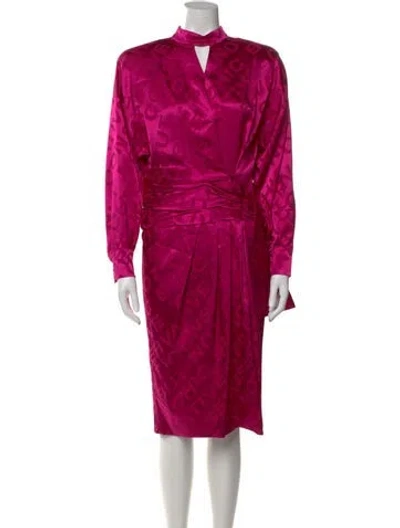 Pre-owned Boutique Moschino Graphic Print Knee-length Dress W/ Tags In Pink