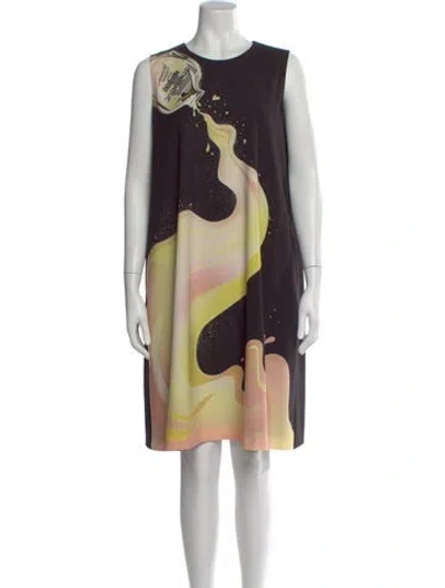 Pre-owned Boutique Moschino Graphic Print Mini Dress In Black