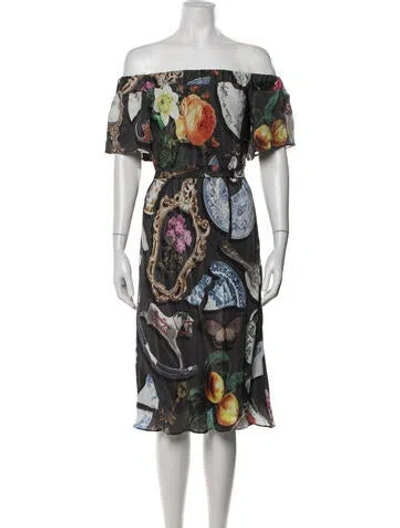 Pre-owned Boutique Moschino Graphic Print Mini Dress In Multi