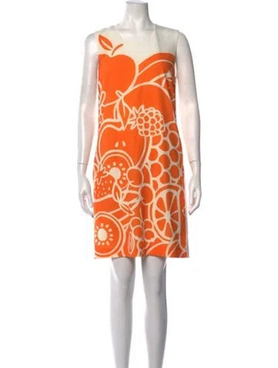 Pre-owned Boutique Moschino Graphic Print Mini Dress In Orange