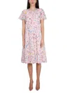 Boutique Moschino Floral-print Long-sleeved Mini Dress In Pink