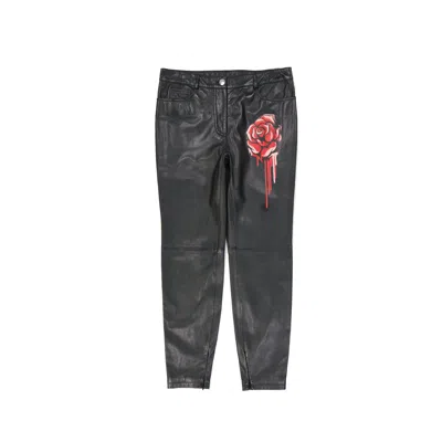 Boutique Moschino Leather Pants In Black