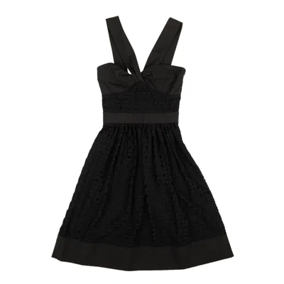 Boutique Moschino Nwt  Black Sweetheart Lace V-strap Dress