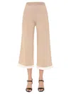 Boutique Moschino Cropped Wide Leg Trousers In Beige