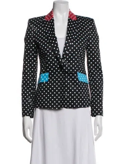Pre-owned Boutique Moschino Polka Dot Print Blazer In Black