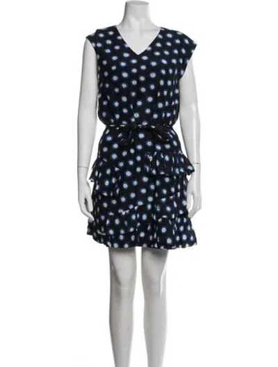 Pre-owned Boutique Moschino Polka Dot Print Mini Dress In Blue