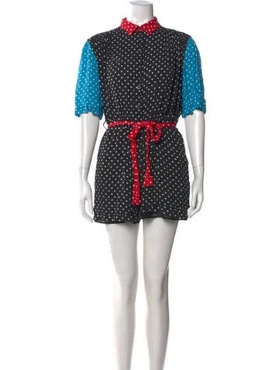 Pre-owned Boutique Moschino Polka Dot Print Romper In Black