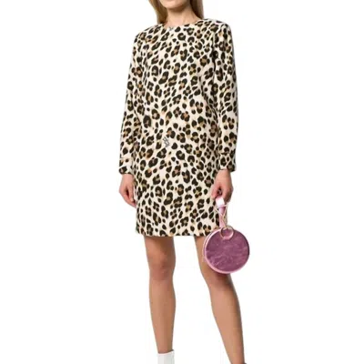 Boutique Moschino Print Shift Dress In Leopard In Multi