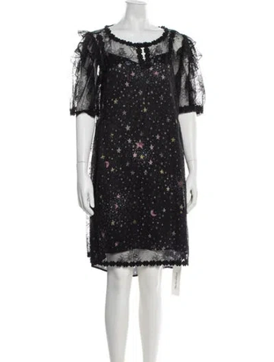 Pre-owned Boutique Moschino Printed Knee-length Dress In Blue