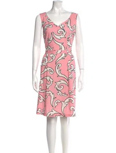 Pre-owned Boutique Moschino Printed Knee-length Dress In Pink