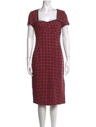 Pre-owned Boutique Moschino Printed Knee-length Dress W/ Tags In Red