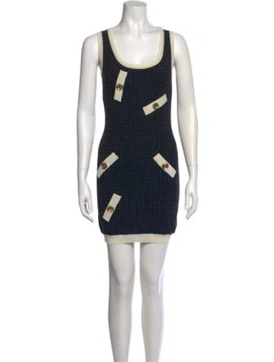 Pre-owned Boutique Moschino Printed Mini Dress In Black