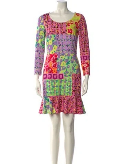 Pre-owned Boutique Moschino Printed Mini Dress In Pink