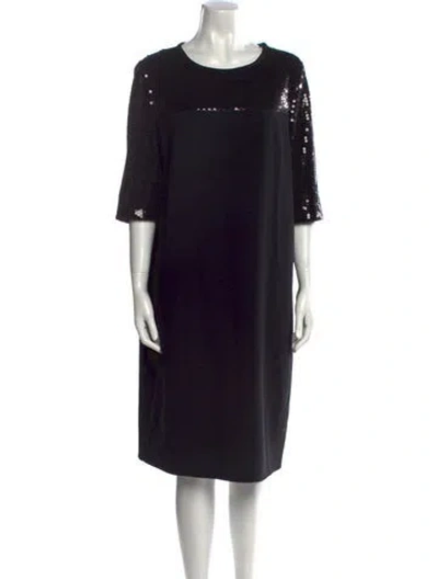 Pre-owned Boutique Moschino Scoop Neck Knee-length Dress In Black