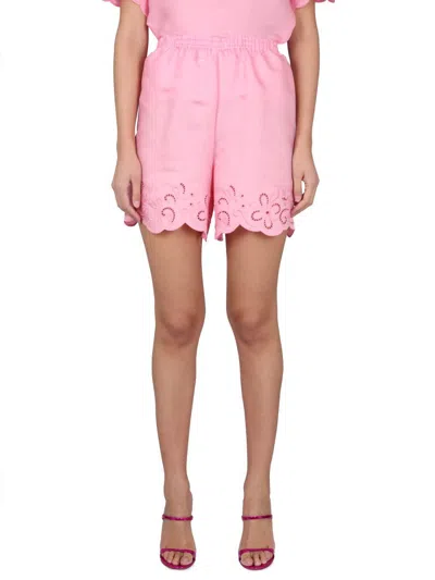 Boutique Moschino Short Ajour In Pink