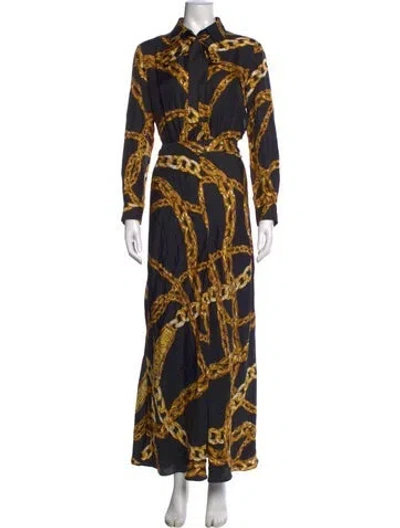 Pre-owned Boutique Moschino Silk Long Dress In Multicolor