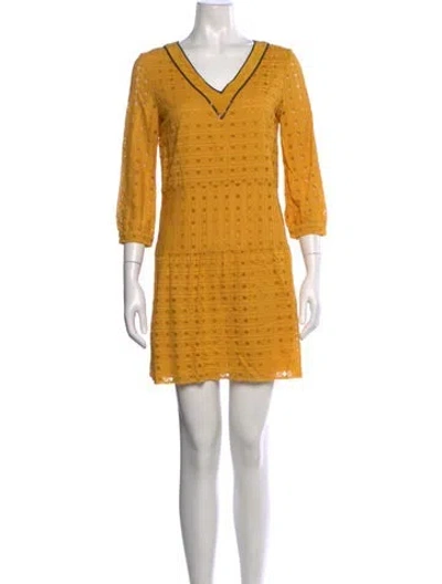 Pre-owned Boutique Moschino Silk Mini Dress In Yellow