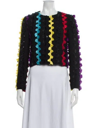 Pre-owned Boutique Moschino Striped Evening Jacket In Black