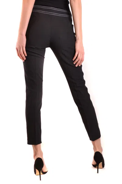 Boutique Moschino Black Crepe Wide Leg Pants In Blue
