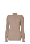 Boutique Moschino Beige Virgin Wool Turtleneck Sweater In Beige