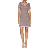 Boutique Moschino Tweed Fringe Sheath Mini Dress In Pink In Pink