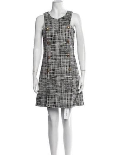 Pre-owned Boutique Moschino Tweed Pattern Mini Dress In Neutrals