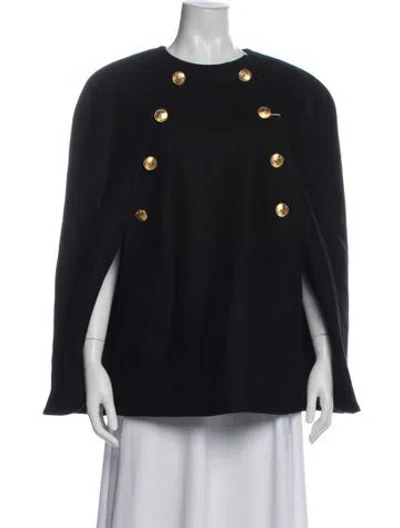 Pre-owned Boutique Moschino Virgin Wool Cape In Black