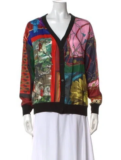 Pre-owned Boutique Moschino Virgin Wool Graphic Print Sweater In Multi