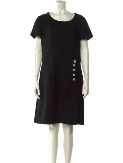 Pre-owned Boutique Moschino Virgin Wool Knee-length Dress In Black