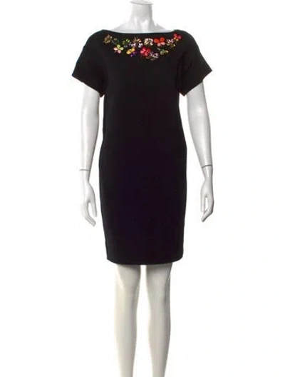 Pre-owned Boutique Moschino Virgin Wool Knee-length Dress In Black