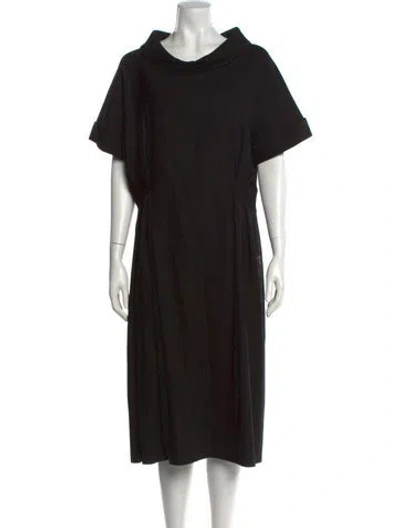 Pre-owned Boutique Moschino Virgin Wool Midi Length Dress In Black