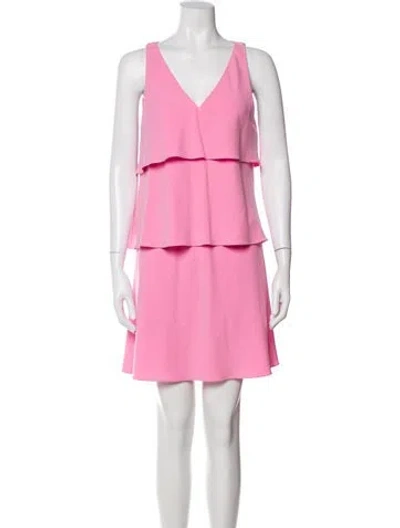 Pre-owned Boutique Moschino V-neck Mini Dress In Pink