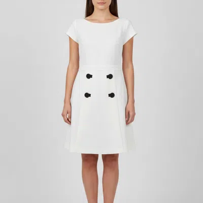 Pre-owned Boutique Moschino White Cotton Bateau Neck Mini Dress M
