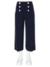 Boutique Moschino Wide Leg Trousers In Blue