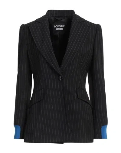 Boutique Moschino Woman Blazer Black Size 6 Polyester, Virgin Wool, Elastane, Cotton