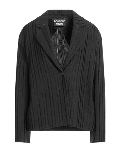 Boutique Moschino Woman Blazer Black Size 8 Viscose, Cotton