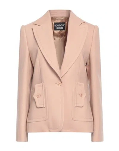 Boutique Moschino Woman Blazer Blush Size 12 Polyester, Virgin Wool, Elastane In Pink