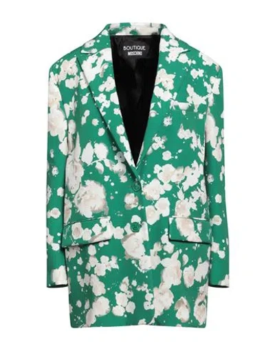 Boutique Moschino Woman Blazer Green Size 10 Polyester, Elastane
