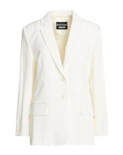 Boutique Moschino Woman Blazer Ivory Size 10 Acetate, Viscose, Elastane In White