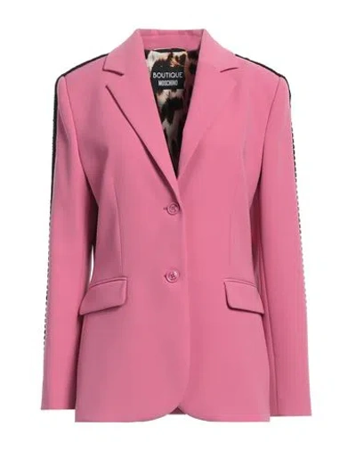 Boutique Moschino Woman Blazer Pink Size 14 Polyester, Elastane, Wool, Acetate